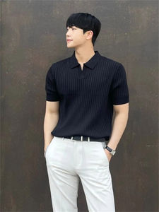 เสื้อโปโลสำหรับผู้ชายเสื้อกอล์ฟผ้าคอตตอนปักโลโก้แบบลำลองผ้าไหมพิมพ์ลายว่างเปล่าออกแบบได้ตามต้องการ - Product Image 3