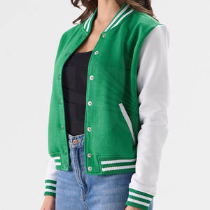 Botón cubierto Mujer Letterman Chaqueta Peso ligero Letterman Chaqueta Ropa de invierno Letterman Chaqueta - Product Image 2