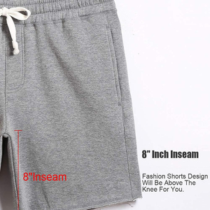 Customized Grey Sweat <b>Shorts</b> for <b>Men</b> Adult Active Gym Workout Jogger Pants with Elastic Waist Soft Cotton <b>Fleece</b> Terry Fabric - Product Image 4