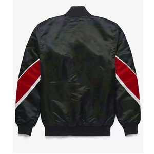 Chaqueta universitaria de satén de seda informal para hombre de talla grande personalizada al por mayor, superventas, moda bomber con cremallera, transpirable, oveja, Invierno - Product Image 4