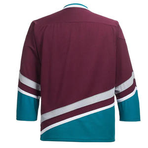 Ensemble de maillots de hockey sur glace pour adultes de haute qualité, personnalisés, avec un design gratuit, respirants, OEM, 100% polyester, vente en gros - Product Image 6