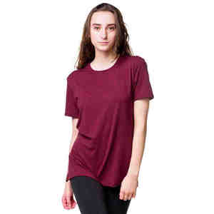 T-shirt pour femme en coton 100% naturel, col rond, tissu doux et respirant, coupe classique, haut décontracté, prix bas, vente en gros directe d'usine - Product Image 1
