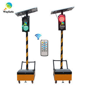 Feux de signalisation mobiles temporaires portables sans fil montés sur remorque, à voie unique, 200 mm, pour travaux routiers - Product Image 1