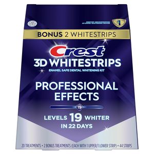 Crest 3D Professional Effects – Kit de Blanqueamiento Dental, 22 Tratamientos (20 + 2 de Regalo), Cada Tratamiento con 1 Superior y 1 Inferior, 44 Tiras - Product Image 1