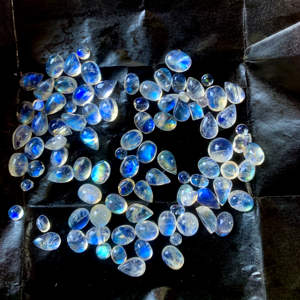 Pierre de lune arc-en-ciel naturelle, cabochon, 90 pièces, petites pierres précieuses ovales blanches, bel éclat, pierres précieuses en vrac, message plus - Product Image 2