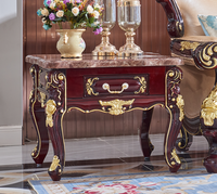 953 #   Ensemble de meubles de salon de style européen, cadre en bois massif, sculpté à la main, cuir véritable, durable, pour hôtel/villa