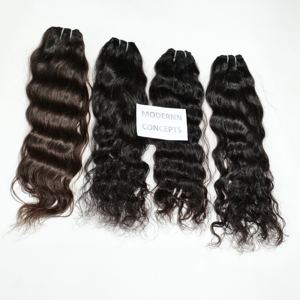 Remy Virgen pelo indio sin procesar cutículas onda de agua ninguno derramamiento ondulado tejido paquetes Natural negro templo cabello humano gran - Product Image 3