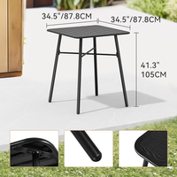 Ensemble table et chaises de restaurant commercial en acier inoxydable industriel moderne, durable, polyvalent, facile à assembler, utilisation intérieure/extérieure