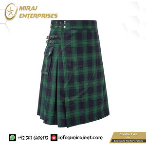 Kilt de algodón hasta la rodilla de Escocia tradicional para hombre, logotipo personalizado, Kilt de tartán gris de alta calidad a la venta, Kilt de tartán gris Unisex - Product Image 4