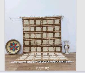 Alfombras de Lana Hechas a Mano Marroquíes, Auténticas Alfombras Bereberes, Lana Natural, Artesanía Artesanal, Tamaño y Colores Personalizables, Alta Calidad - Product Image 1