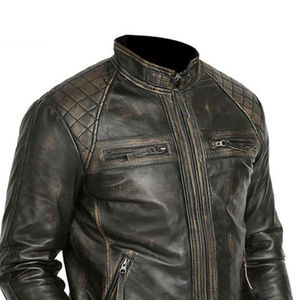 Veste en cuir pour homme de haute qualité à col montant avec logo sur le devant, coupe-vent d'hiver, personnalisable, vente chaude - Product Image 5