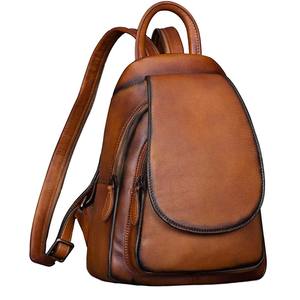 Voyage Camping Trekking Sac À Dos En Cuir Véritable Rolling Top Sac camping sac à dos sac à dos en plein air But Sac À Dos En Cuir - Product Image 6