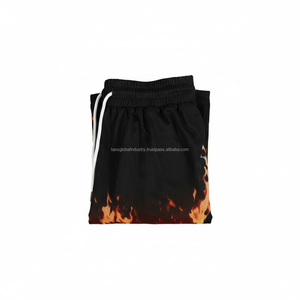 Shorts de basketball pour hommes respirants, personnalisables OEM, bleus, pour l'été, 100 % polyester, séchage rapide, écologiques, avec cordon de serrage - Product Image 6