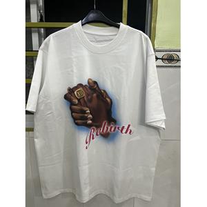 100% tela de algodón camiseta de gran tamaño peso pesado 300gsm transpirable personalizado al por mayor Unisex estilo callejero Vietnam pantalla de seda - Product Image 2