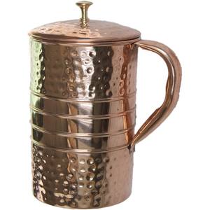 Jarra de agua martillada de cobre puro de alta calidad con mango Fabricante y proveedor de India - Product Image 5