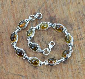 Yellow <b>Tourmaline</b> 925 Sterling Silver Adjustable <b>Bracelet</b> 11 Gemstone Handmade Jewelry Elegant Gift For Women - Product Image 1