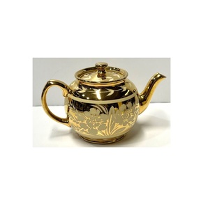 Cafetera de cobre con acabado pulido con diseño tallado, ideal para estantes, salas de estar, centros de mesa de boda y diseño de interiores - Product Image 2