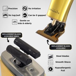 Recortadora 2 en 1 T-Shaper, Afeitadora Eléctrica, Resistente al Agua IPX7, de Acero Inoxidable, con Batería, Kit de Corte de Pelo, Recortadora de Barba - Product Image 6