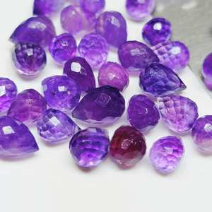 Cuentas de Amatista Púrpura Facetadas en Forma de Lágrima, Piedras Preciosas Sueltas Naturales en Forma de Gota, Cuentas de Joyería al por Mayor - Product Image 2
