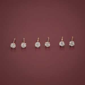 92.5 <b>Silver</b> <b>Stud</b> <b>Earrings</b> Diamond Zircon Pearl Rose Gold Bezel Setting Trendy for Engagement Wedding Party Gift Model 164502 - Product Image 5