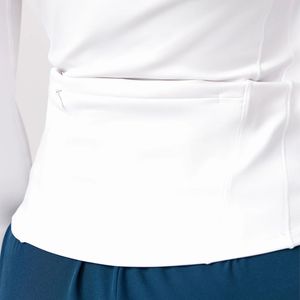 เสื้อแจ็คเก็ตผู้หญิงสีขาวแบบซิปเต็มตัว แขนยาว คอสูง สำหรับออกกำลังกาย วิ่ง ฟิตเนส และเล่นกีฬา - Product Image 4
