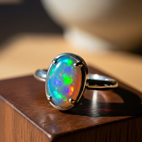 Bague en Zircon Naturel d'Éthiopie, Plaqué Or Rose et Rhodium sur Laiton, Sertissage Clos, Tendance, Certifiée, Cadeau Statement pour Femme