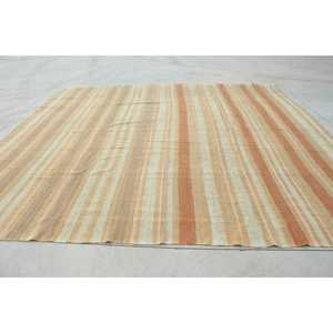 Turkish Oversize Rug 11.8x12.5 ft, <b>Brown</b> White Solid Rug <b>Wool</b> - Product Image 2