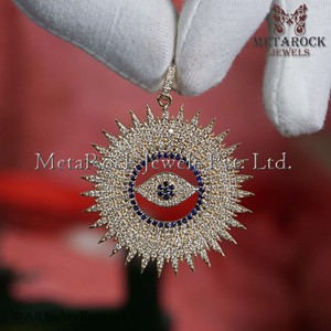 2023ใหม่สไตล์แท้บลูแซฟไฟร์พลอย925เงินปูจี้เพชร - Product Image 6