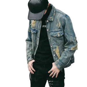 Chaqueta vaquera de moda para hombre, conjunto de dos piezas de pantalones vaqueros, conjuntos a juego ajustados de otoño, ropa de calle informal, chaqueta con forro polar de invierno - Product Image 4