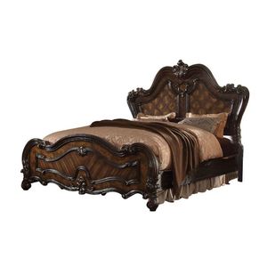 Antique Brown Mahogany <b>Veneer</b> Bedroom Classic Solid Wood Hand Carved Traditional Design - Product Image 3