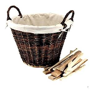 Cesta para Leña de Mimbre Biacchi 53x42x45cm, Color Marrón Jardín, CB653794, Categoría de Producto: Cestas de Mimbre - Product Image 1