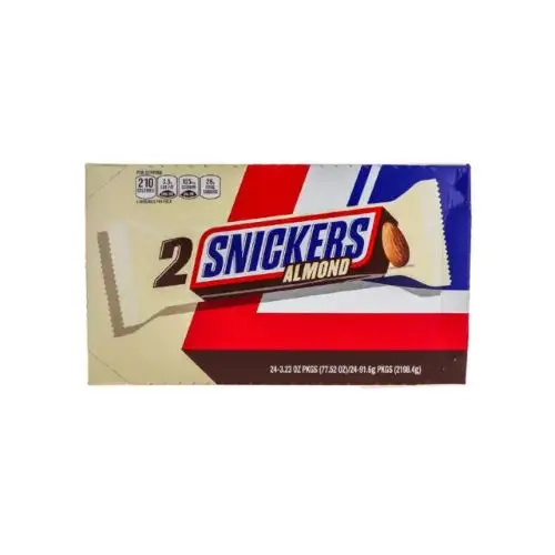 Brand new Candy Snickers Almond Sandwich Milk nuts Tasty chocolate Bar ready for distribution