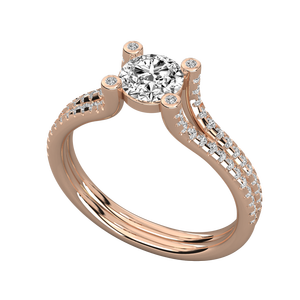 Anillo Solitario de Oro Rosa de 14K para Mujer con Diamante Cultivado en Laboratorio VS Geométrico de Oro Rosa de 18K con Rodio Fino para Compromiso, Certificado IGI - Product Image 4