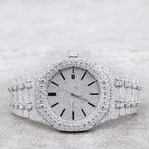 Luxury Quartz <b>Men's</b> Women's Iced Moissanite <b>Watch</b> VVS Analog <b>Waterproof</b> Stainless Steel 5mm Case Thickness - Product Image 2