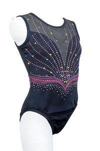 Maillot de Gimnasia Personalizado para Niñas, sin Mangas, con Pedrería, Malla, 220 GSM, Poliéster y Spandex, Transpirable y Elástico - Product Image 5