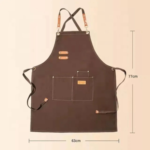 Logotipo personalizado lienzo Chef algodón camarero uniforme cocina Bar delantales trabajo lavado pintura liso café restaurante delantales - Product Image 5