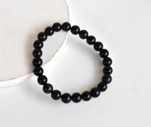 Wholesale Selling Black Color <b>Rainbow</b> Black Obsidian Hand Polished 8mm Healing <b>Bracelet</b> For Meditation Jewelry - Product Image 6