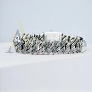 สร้อยข้อมือแก้วชุบเงินสำหรับผู้ชายสไตล์ฮิปฮอป - Product Image 1