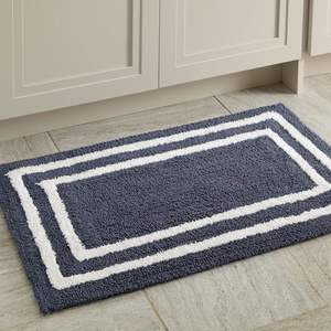 Alfombra de baño elegante y duradera de algodón con mechones en forma ovalada de grosor medio multicolor para uso doméstico o hotelero - Product Image 1