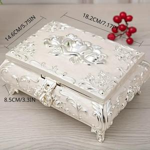 <b>Vintage</b> Romantic Painting Metal Jewelry <b>Boxes</b> Elegant Brass Organiser for Trinkets and Keepsakes - Product Image 6