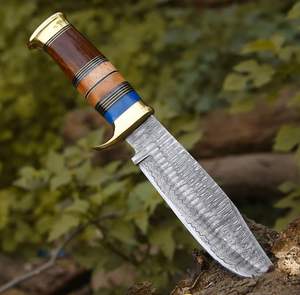 Hermoso Cuchillo de Caza de Acero de Damasco Hecho a Mano con Hoja Forjada Fija, Mango de Madera, Personalizable OEM, Grado Industrial - Product Image 2