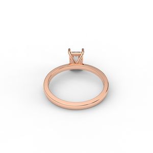 IGI Certified Radiant Cut Lab Grown Diamond Solitaire Engagement <b>Ring</b> in 14K White / Rose & Yellow Gold - Product Image 3