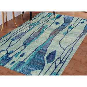 Alfombra Azul Azteca: Alfombra Decorativa con Patrón Étnico Impreso en 3D, Alfombra de Chenilla - Product Image 3