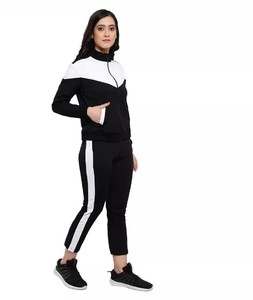 ชุดวอร์มออกกำลังกายแขนยาวสำหรับผู้หญิงชุดวอร์มออกกำลังกายชุดออกกำลังกายสีดำ - Product Image 5