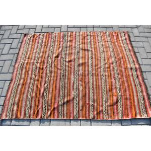 Naranja marrón 4x5.2ft bohemio Vintage turco alfombra clásica área grande lana látex Rectangular Patchwork para pasillo para decoración de habitación - Product Image 3