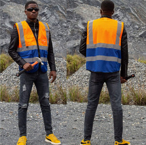 Gilet de sécurité réfléchissant multi-poches pour le travail de nuit en extérieur Gilet lumineux pour outils d'urgence pour les vêtements de visibilité des travailleurs - Product Image 3