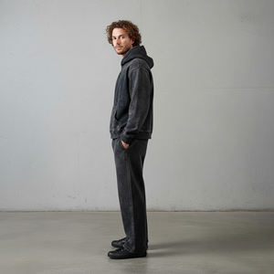 Conjunto de 2 Piezas de Sudadera con Capucha y Pantalones Deportivos Extra Grandes Estampados de Alta Calidad para Hombre, Ropa Urbana Estampada Vintage, Cómoda, de Poliéster/Algodón - Product Image 6