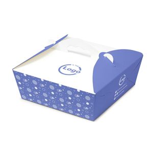 Cajas mod. Caja de cartón con asa 17x23x7 cm blanca - Personalizada - Product Image 1