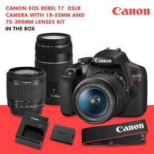 Appareil photo reflex numérique T7 Rebel reconditionné avec kit d'objectifs 18-55 mm et 75-300 mm, carte SD double 32 Go, ensemble d'accessoires pour la photographie HD - Product Image 5