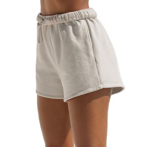 High Quality Women's Sports Sweat Shorts 100% Cotton Terry Fleece Jogging Wear Pattern Rivet Decoration Hot Sale Women's Shorts - Product Image 1